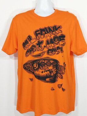 NWT Paul Frank T. Campbell (T. Moe) Collab Orange T-Shirt Y2k New w/flaw. Sz L.